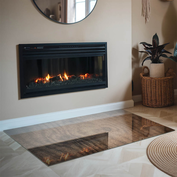 Rectangulare placa protección suelo estufa Patrón de madera natural