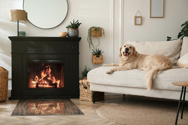 Rectangulare placa protección suelo estufa Patrón de madera natural
