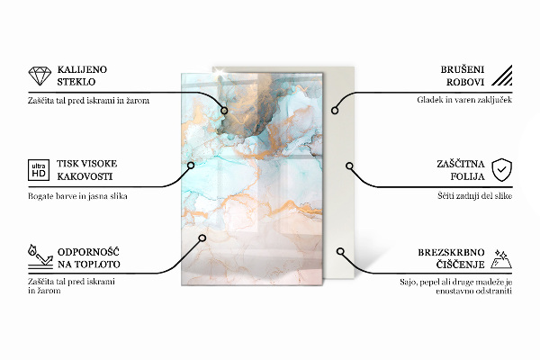 Rectangulare protector suelo para estufa de leña Patrón de mosaico decorativo