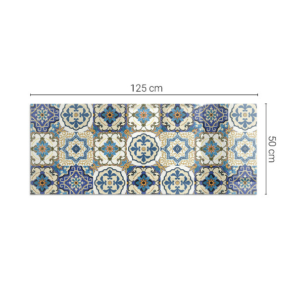 Rectangulare protector de suelo para estufa Patrón de mosaico con flores