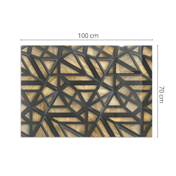 Rectangulare protector suelo para estufa de leña Geometría con madera