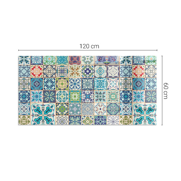 Rectangulare placa protección suelo estufa Patrones de mosaico en azulejos