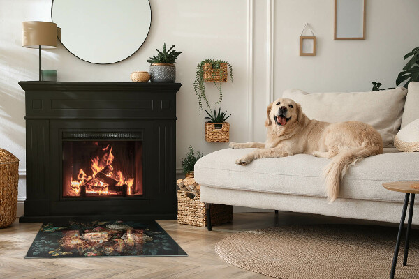 Rectangulare protector de suelo para estufa Patrón floral con mariposas
