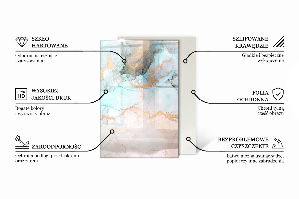 Rectangulare placa protección suelo estufa Ondas y líneas abstractas