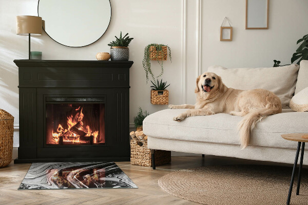 Rectangulare placa protección suelo estufa Ondas y líneas abstractas