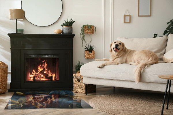 Rectangulare protector de suelo para estufa Hojas elegantes en textura.