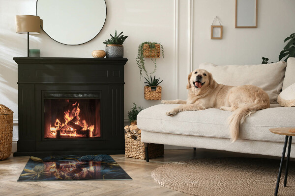 Rectangulare protector de suelo para estufa Hojas elegantes en textura.