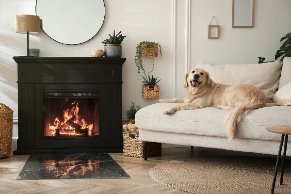 Rectangulare placa protección suelo estufa Mármol elegante con vetas