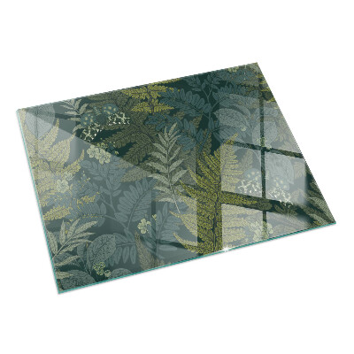 Rectangulare protector suelo para estufa de leña Motivos vegetales con mariposas