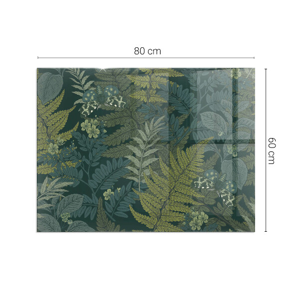 Rectangulare protector suelo para estufa de leña Motivos vegetales con mariposas