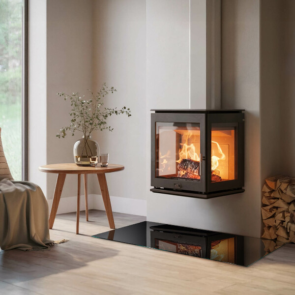 Rectangulare placa protección suelo estufa Color negro