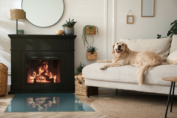 Rectangulare protector suelo para estufa de leña Color del mar