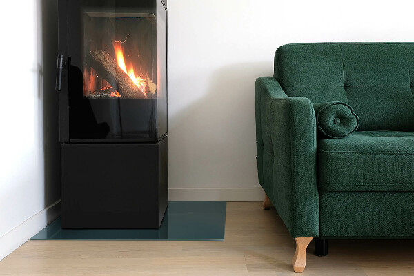 Rectangulare protector suelo para estufa de leña Color del mar