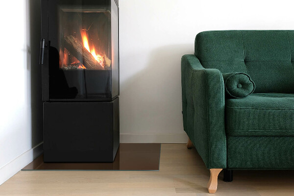 Rectangulare placa protección suelo estufa Color marrón