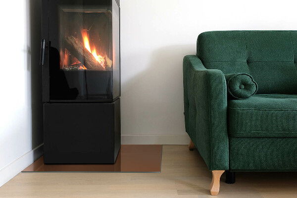 Rectangulare placa protección suelo estufa Color marrón