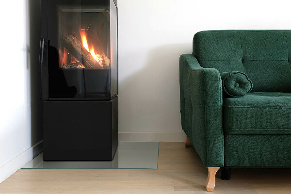 Rectangulare protector suelo para estufa de leña Color Gris-verde