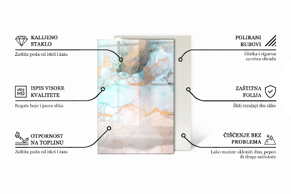 Rectangulare placa protección suelo estufa Color crema claro