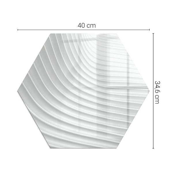 Hexagonale placa de vidrio para chimenea Ondas de líneas delicadas