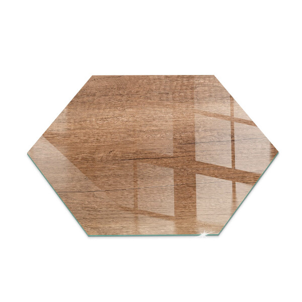 Hexagonale placa de vidrio para chimenea Patrón de madera natural