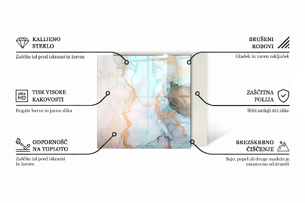Hexagonale placa de vidrio para chimenea Patrón de estructura de mármol