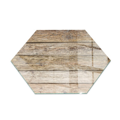 Hexagonale placa de protección para estufa Textura de tablas de madera