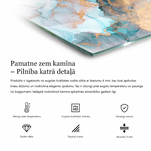 Hexagonale placa de vidrio para chimenea Tablas de estilo rústico