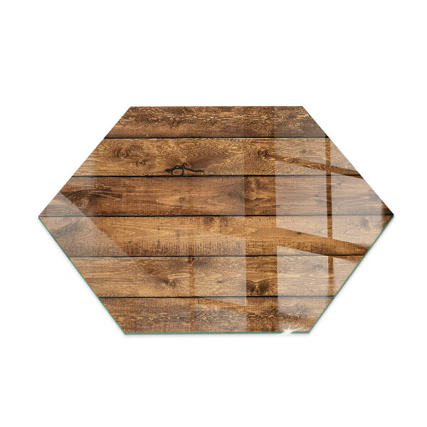 Hexagonale placa de protección para estufa Tabla de madera con veta