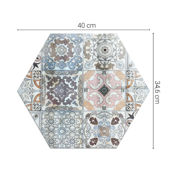 Hexagonale placa de vidrio para chimenea Patrones de mosaico en azulejos
