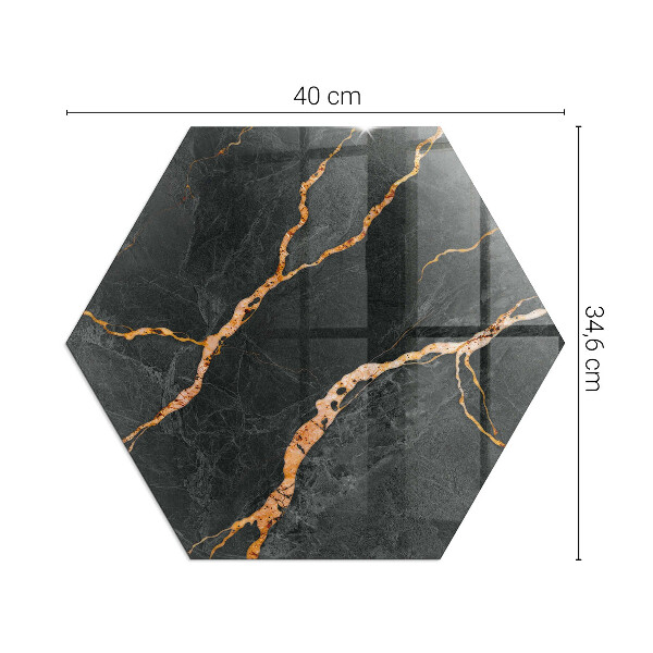Hexagonale placa de protección para estufa Mármol elegante con vetas