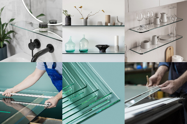 Estante mural de vidrio templado 60x13 cm