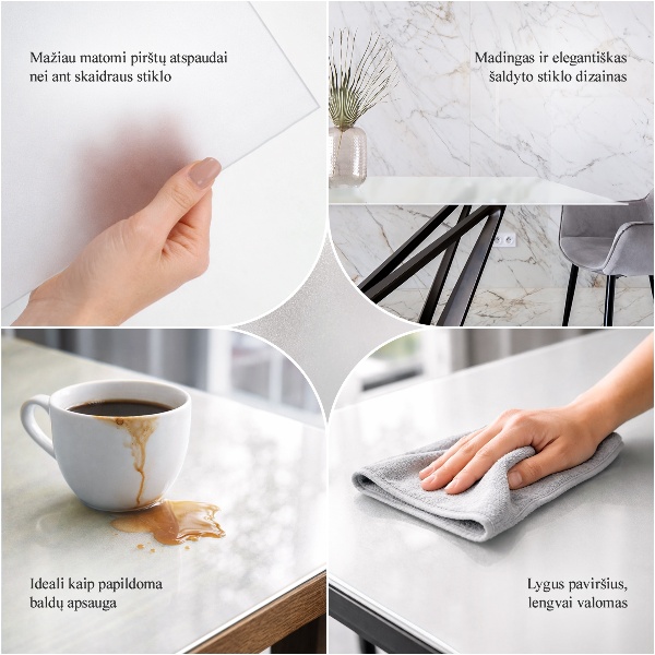 Tablero para mesa redonda traslúcido