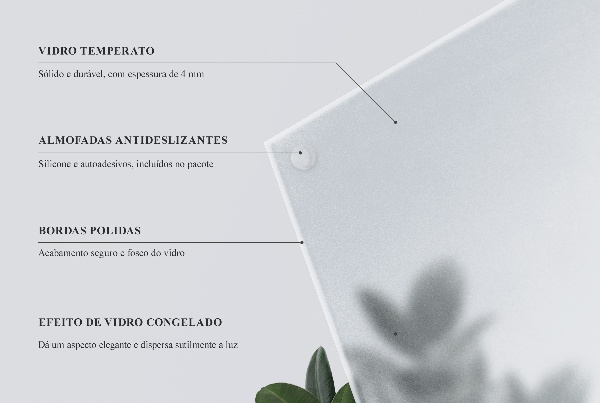 Tablero para mesa redonda traslúcido