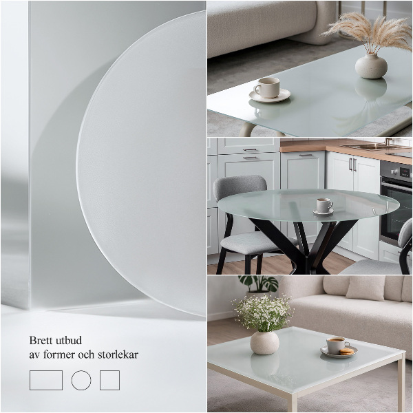 Tablero para mesa redonda traslúcido