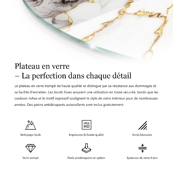 Tablero redondo para mesa Mosaicos decorativos con detalles