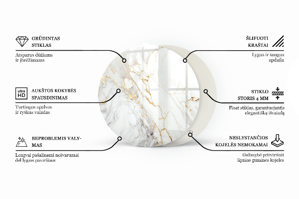 Tablero redondo para mesa Mosaicos decorativos con detalles