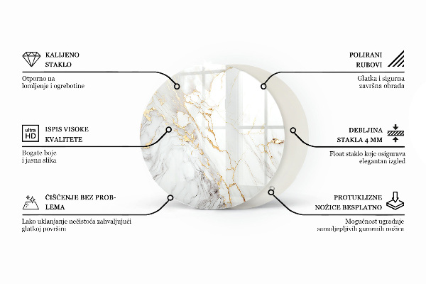 Tablero redondo para mesa Elegante motivo de bosque