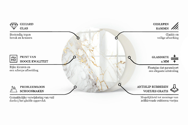 Tablero redondo para mesa Elegante motivo de bosque