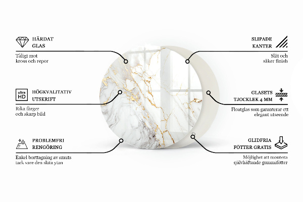 Tablero redondo para mesa Motivo de textura de piedra