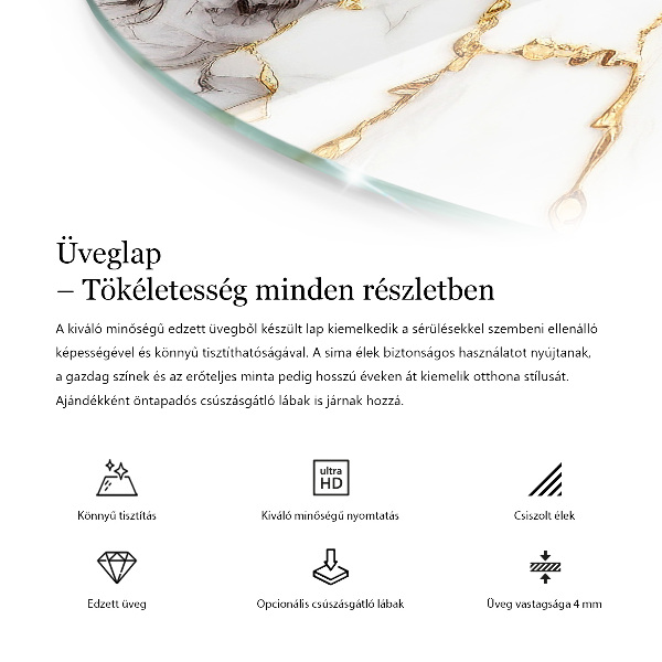 Tablero redondo para mesa Patrón que imita el mármol