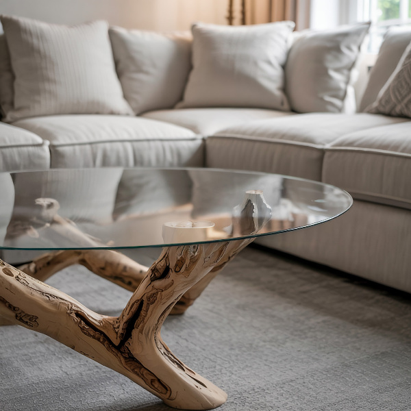 Tablero mesa redonda transparente