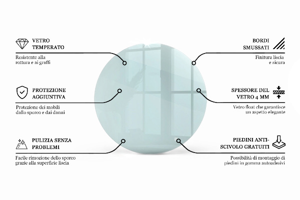 Tablero mesa redonda transparente