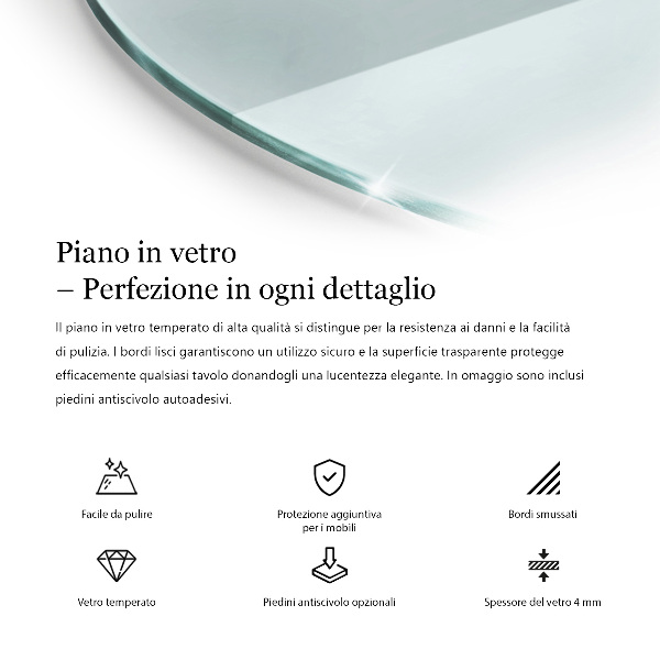 Tablero mesa redonda transparente