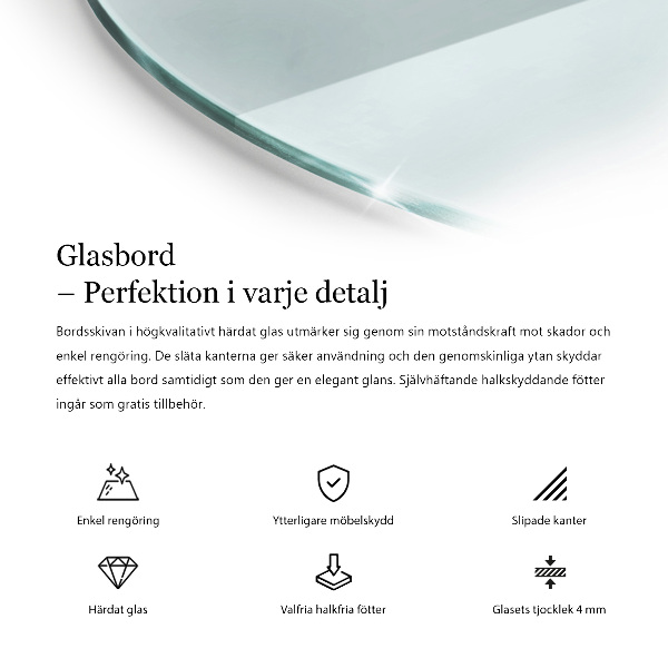 Tablero mesa redonda transparente