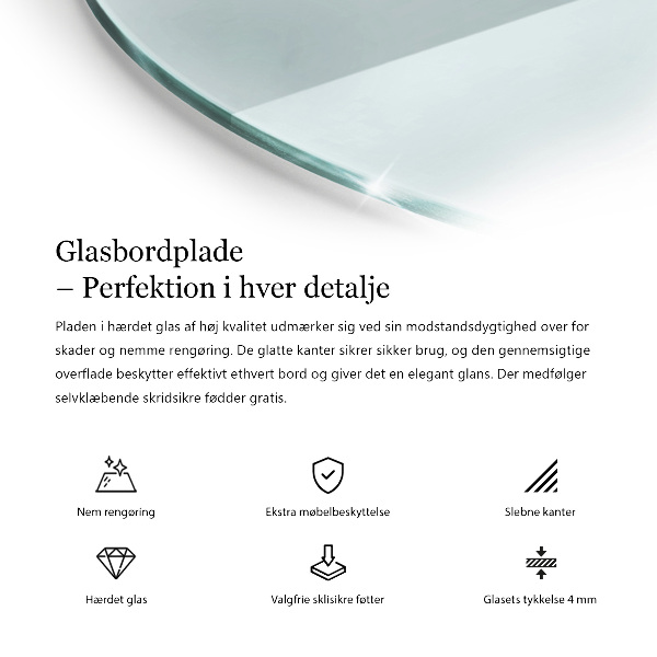 Tablero mesa redonda transparente