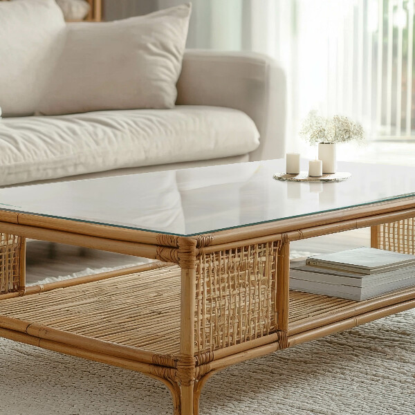 Tablero vidrio mesa rectangular Blanco puro