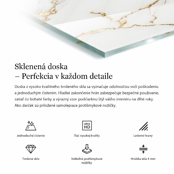 Tablero vidrio mesa rectangular Blanco puro