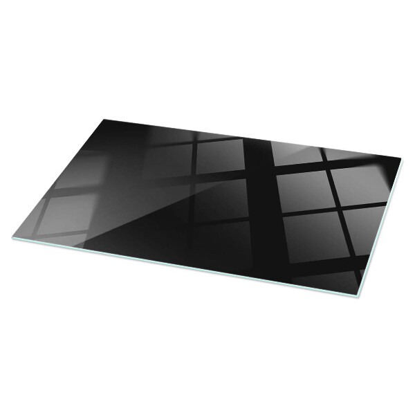 Tablero vidrio mesa rectangular Negro sólido elegante