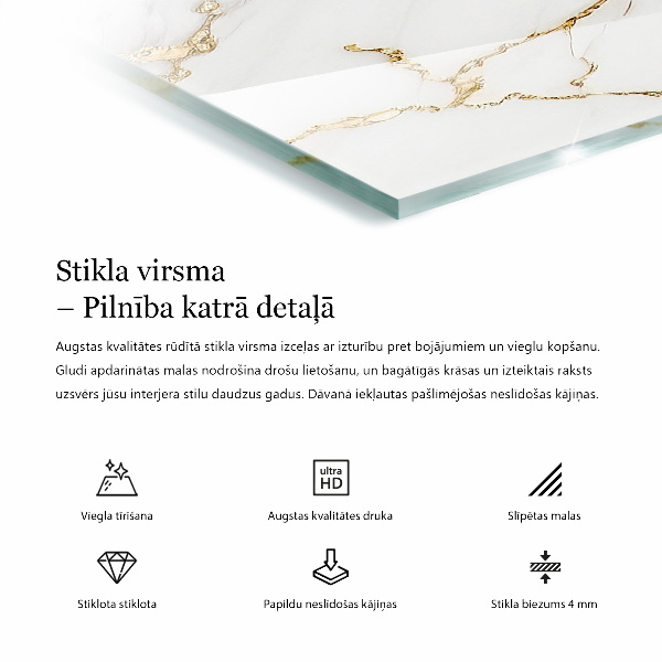 Tablero vidrio mesa rectangular Composición gráfica de mármol