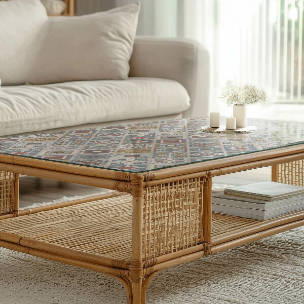 Tablero vidrio mesa rectangular Mosaicos decorativos con detalles