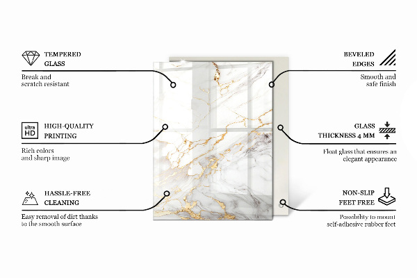 Tablero vidrio mesa rectangular Mosaicos decorativos con detalles